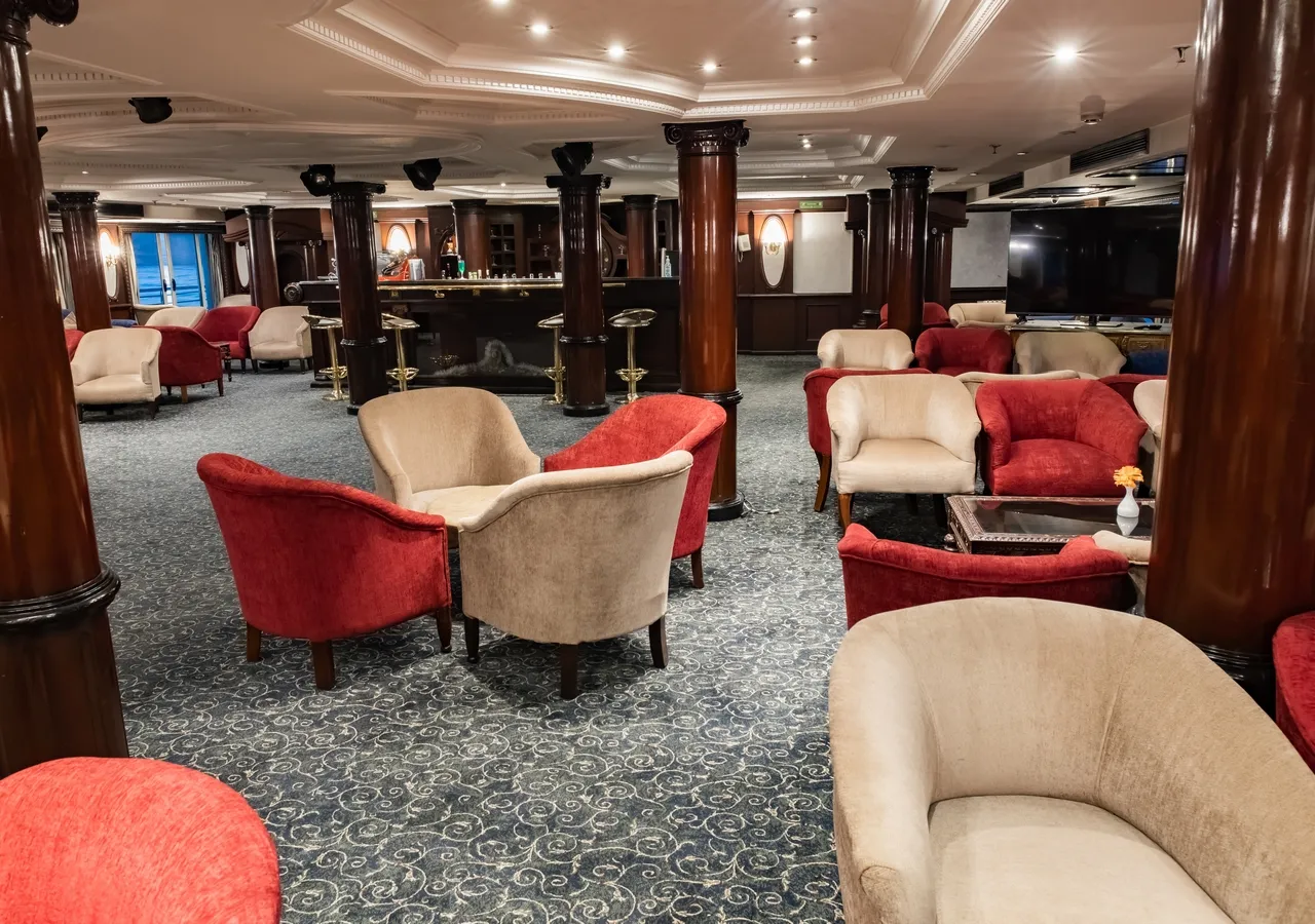 Lounge aboard the MS Monica Nile Cruise Nile cruise